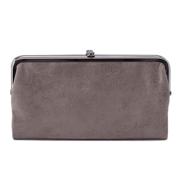 NWT New Hobo Lauren Continental Wallet Titanium Leather Retired Rare